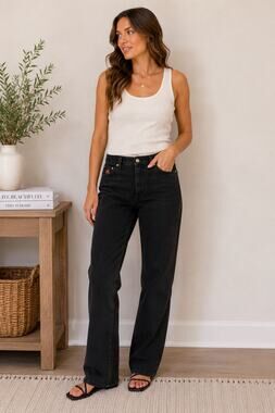 Vintage Wrangler 8/10 Twenty X Black Straight Leg Jeans Shrink to Fit 1980s
